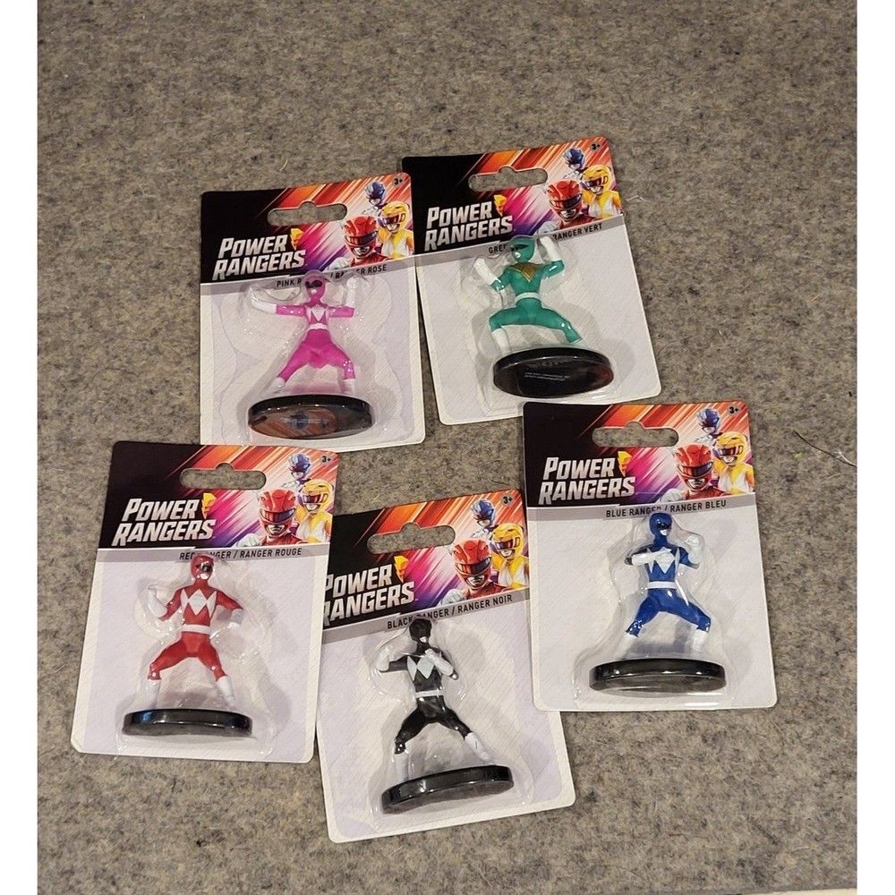 Set of 5 Power Rangers figurines brand new PINK GREEN BLUE RED